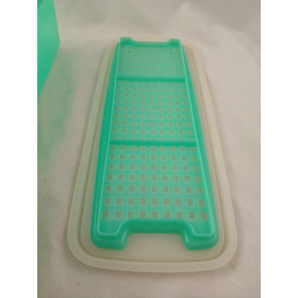 Vintage Tupperware 782 Celery Keeper Vegetable Crisper 3 Pc. Set Jadeite Green